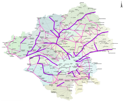 Carte du réseau cyclable de Loire-Atlantique à horizon 2032 (Cliquez sur l'image pour la télécharger)